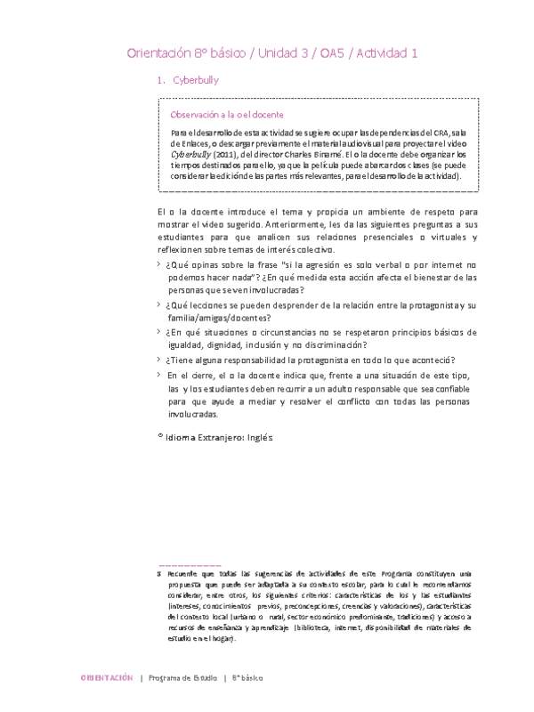 Orientación 8° básico-Unidad 3-OA5-Actividad 1