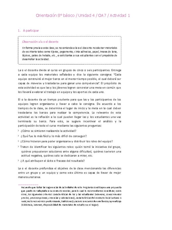 Orientación 8° básico-Unidad 4-OA7-Actividad 1
