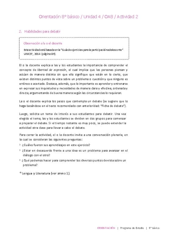 Orientación 8° básico-Unidad 4-OA8-Actividad 2