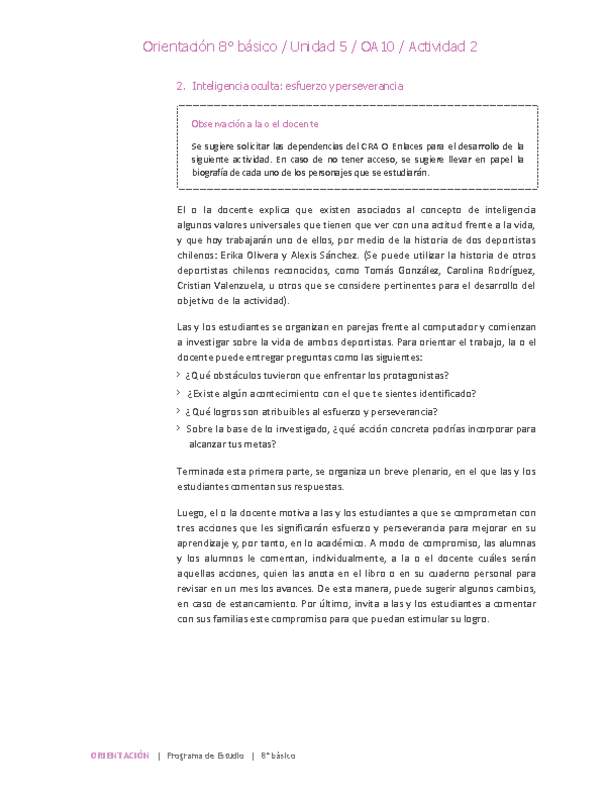 Orientación 8° básico-Unidad 5-OA10-Actividad 2