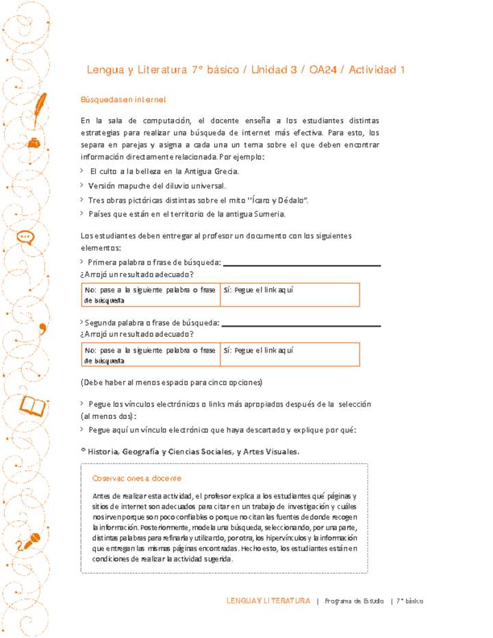 Lengua y Literatura 7° básico-Unidad 3-OA24-Actividad 1