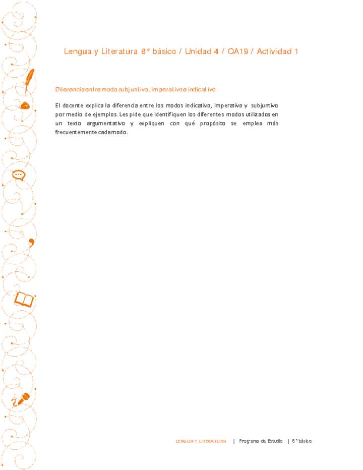 Lengua y Literatura 8° básico-Unidad 4-OA19-Actividad 1