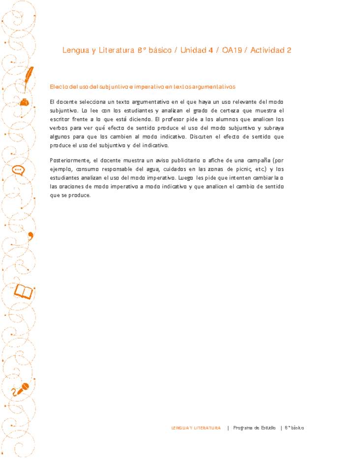 Lengua y Literatura 8° básico-Unidad 4-OA19-Actividad 2