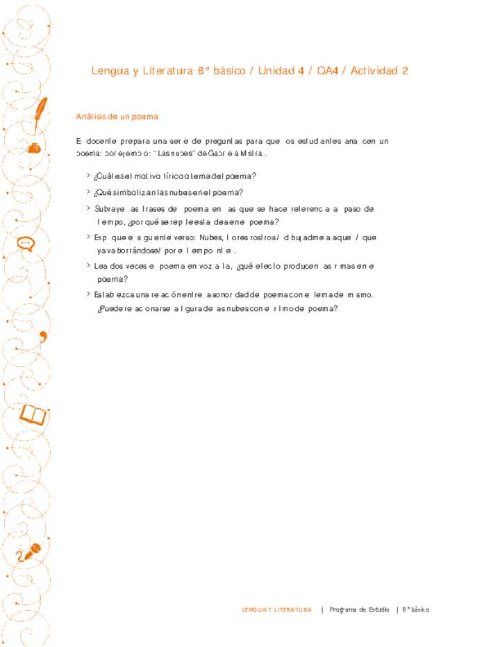 Lengua y Literatura 8° básico-Unidad 4-OA4-Actividad 2
