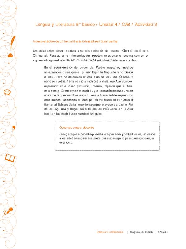 Lengua y Literatura 8° básico-Unidad 4-OA8-Actividad 2