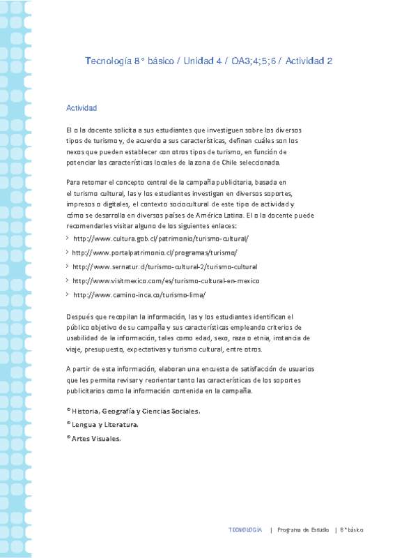 Tecnología 8° básico-Unidad 4-OA3;4;5;6-Actividad 2