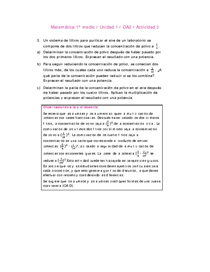 Matemática 1 medio-Unidad 1-OA2-Actividad 3