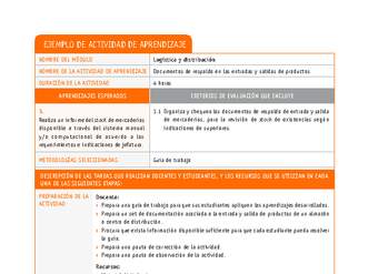 Documentos de respaldo en las entradas y salidas de productos