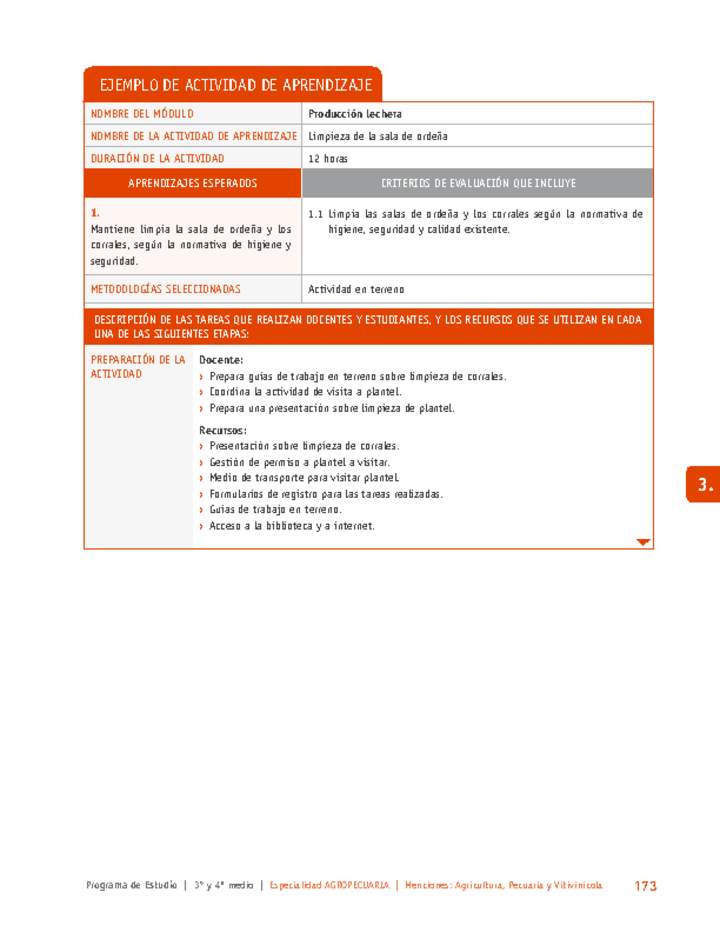 Limpieza de la sala de ordeña