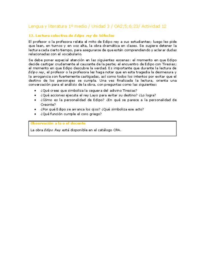 Lengua y Literatura 1 medio-Unidad 3-OA2,5,6,23-Actividad 12