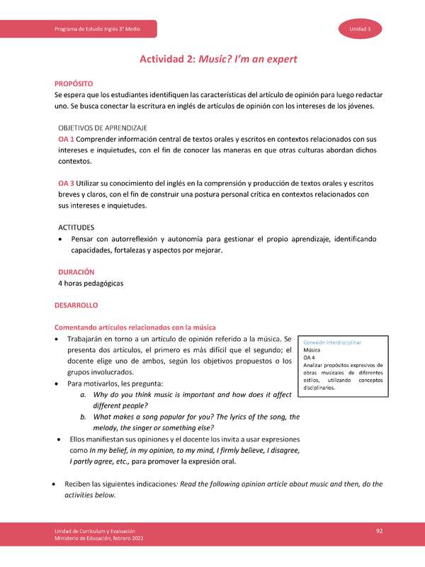 Actividad 2: Music? I'm an expert