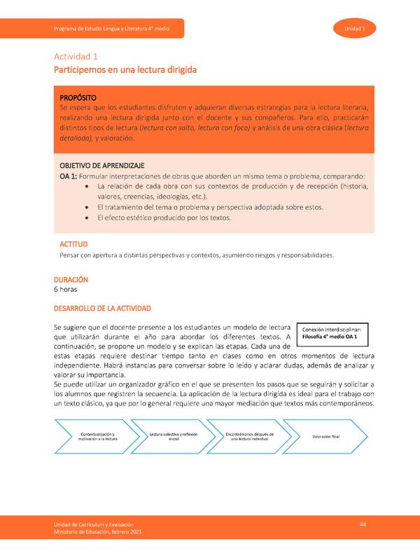 Actividad 1: Participemos en una lectura dirigida