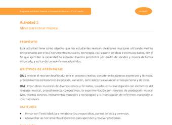 Actividad 1: Ideas para crear música