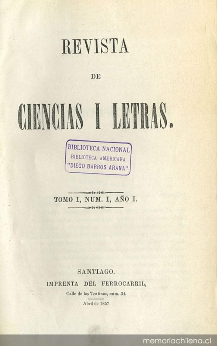 La Revista de Ciencias i Letras (1857)