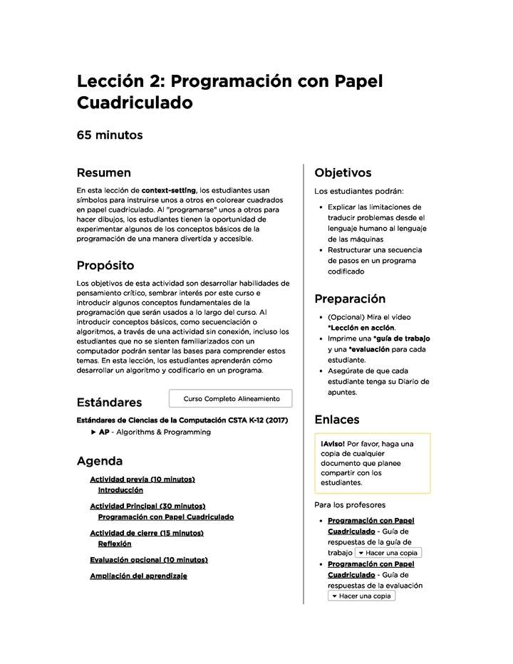 Lección 2: Programación con Papel Cuadriculado
