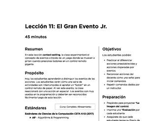 Lección 11:  El Gran Evento Jr.