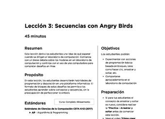 Lección 3: Secuencias con Angry Birds