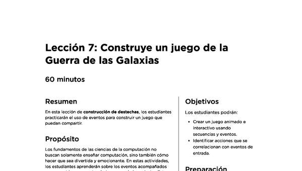 Lección 7: Construye un juego de la Guerra de las Galaxias