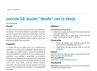 Lección18: bucles “desde” con la abeja
