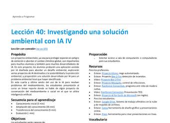 Unidad 2 - Lección 40: Investigando una solución ambiental con IA IV