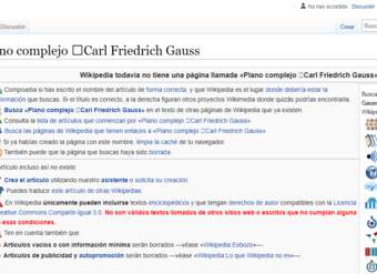 Wikipedia: plano complejo
