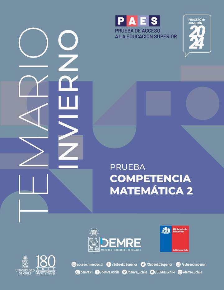 Temario PAES Invierno Competencia Matemática 2