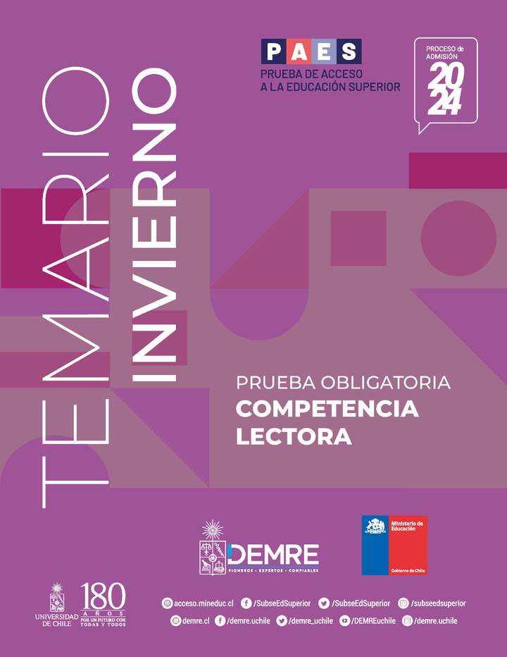 Temario PAES Invierno Competencia Lectora