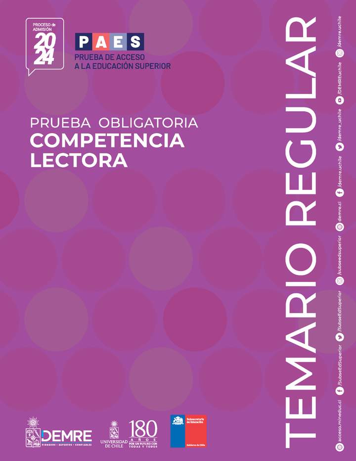Temario PAES Invierno Competencia Lectora