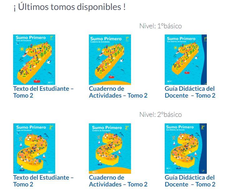 Recursos del plan Sumo Primero en versión digital